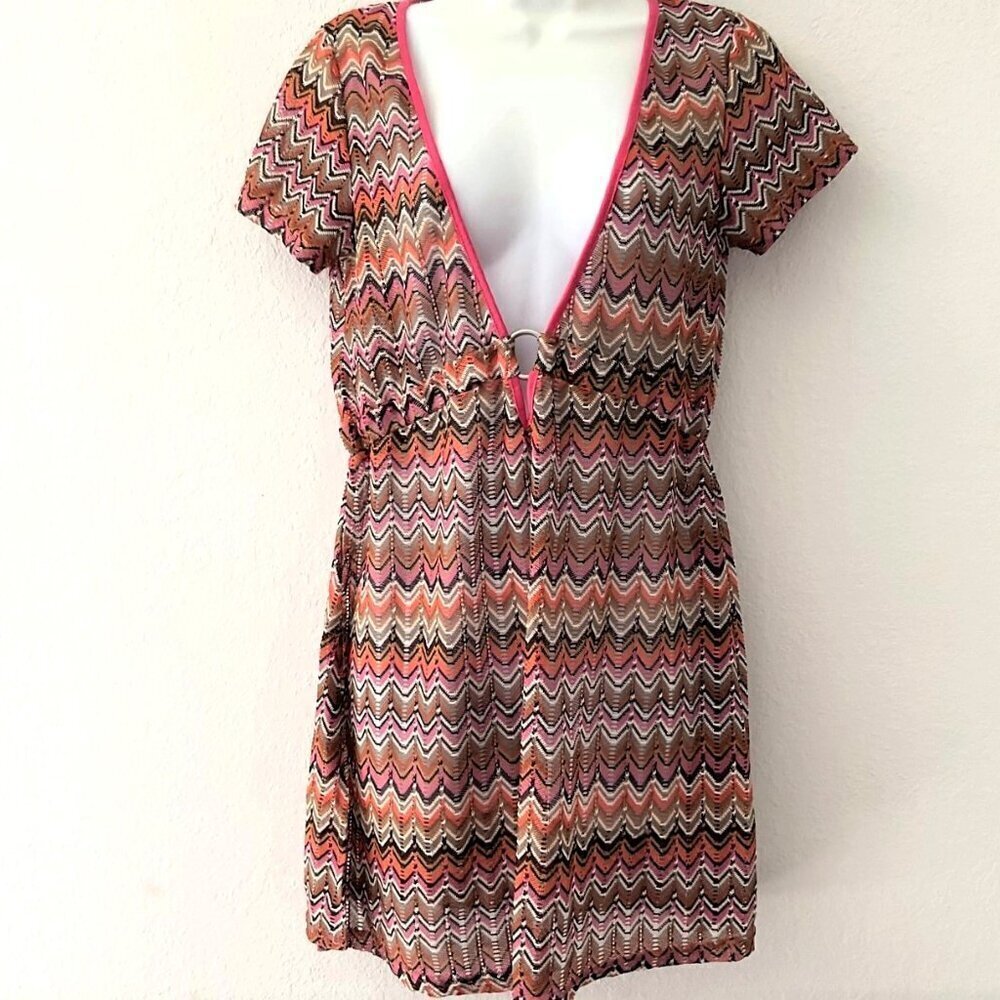 NIMES COTE D'AZUR CHEVRON SWIMSUIT COVER UP LIKE NEW